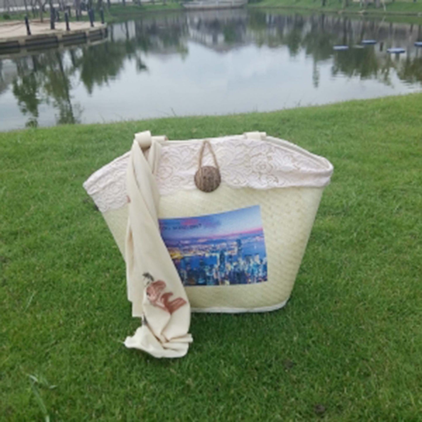 Real straw tropical tote bag 13 Handcraft | Sourcing Vietnam