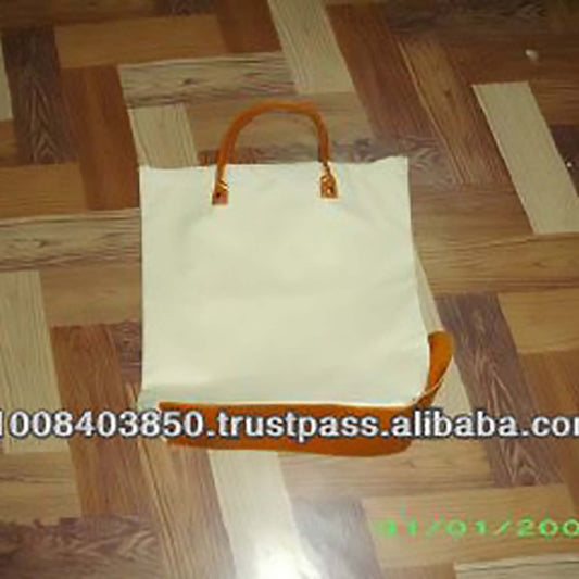 Canvas tote bag with leather | bags | Sourcing Vietnam